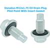 5PCS M12X1.75 Oil Drain Plug Pilot Point With Ert Gasket, Fit For Ford GMC Buick Chevrolet Lincoln Replace 65430, 090-175CD, 090-175, 11519933,
