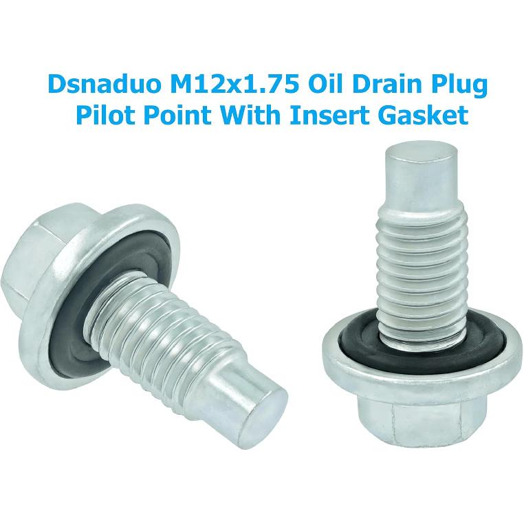 5PCS M12X1.75 Oil Drain Plug Pilot Point With Ert Gasket, Fit For Ford GMC Buick Chevrolet Lincoln Replace 65430, 090-175CD, 090-175, 11519933,