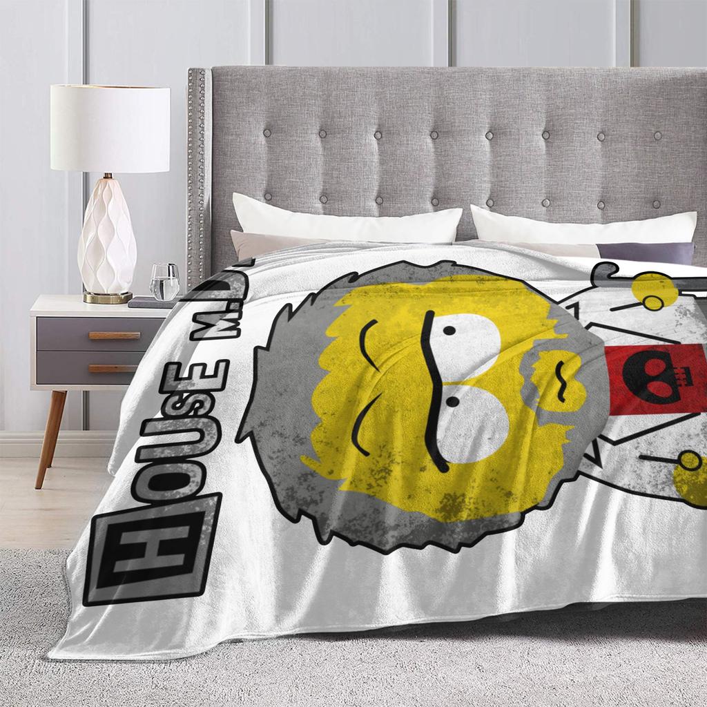 House MD Blanket Hugh Laurie Dr House Plush Vintage Warm Throw Blanket for Chair Covering Sofa Spring Autumn