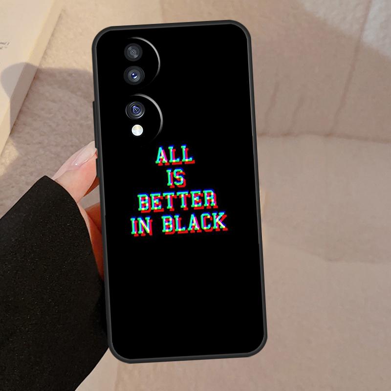 Simple Minamilst Black Quote For Honor Magic 7 Lite 6 5 V5 Case For Honor 400 200 Pro 90 70 50 X8a X8b X9a X9b X9c Cover