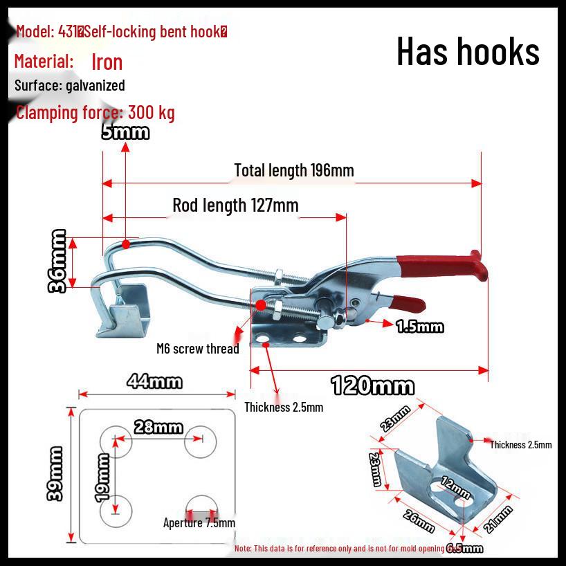 304 Stainless Steel Self-Locking Toggle Latch Hasp Clip