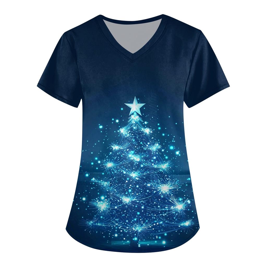Women's Lady Care Dress Christmas Print Top