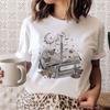 3D Book Printed Short Sleeve T-shirt 3D Book Print Round Neck Short Sleeve T-shirt