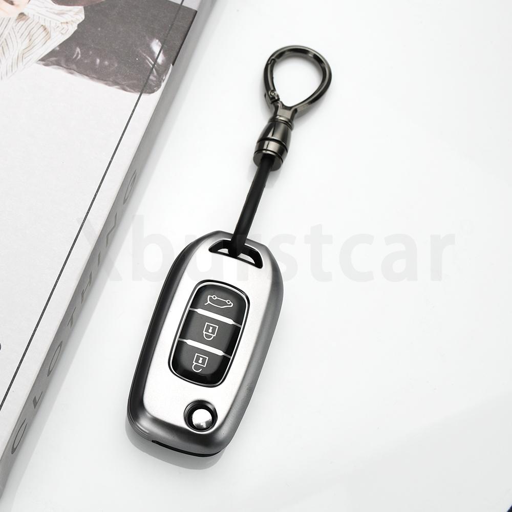 For Renault Gt Line Sandero Stepway Logan Clio5 Arkana Kadjar Captur Megane 2/3 Buttons Gun Grey Tpu Car Key Case Fob Cover