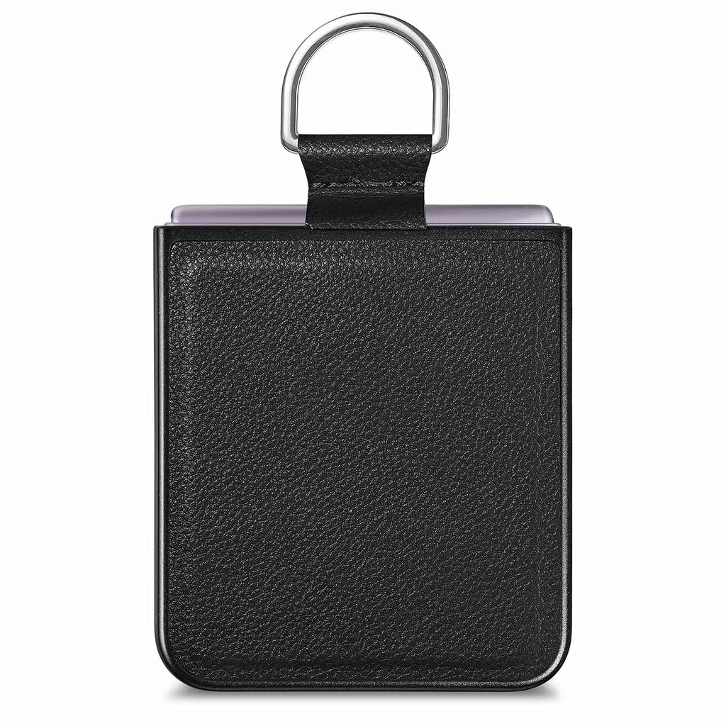 Fall Protection Ring Holder Leather Case for Samsung Galaxy Z Flip 4 5 6 flip6 Flip5 Flip4 Flip3 Flip 3 2 1 5G Zflip4 Cover