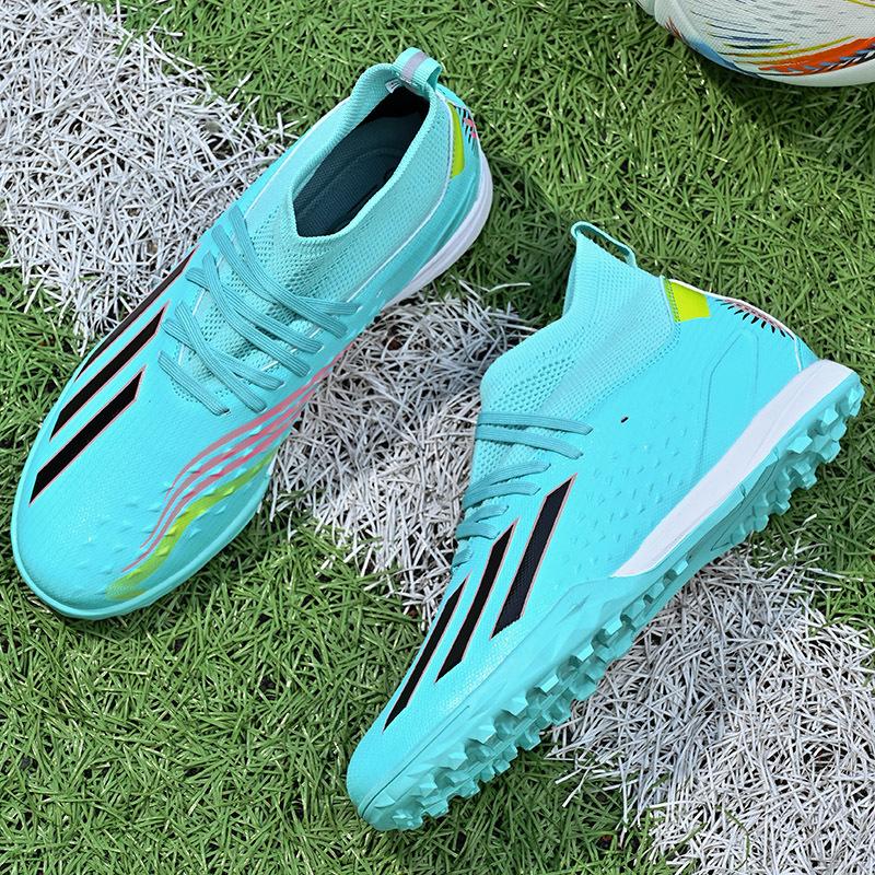 Popular children's high-top breathable men's football shoes AG long nails broken nails professional lawn training football shoes