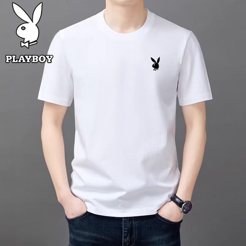 

PLAYBOY Men s Heavyweight Pure Cotton Short Sleeve T-Shirt 2XL