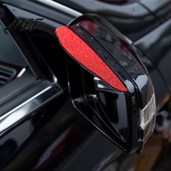 Rainy Day Driving Safety Gear Rhinestone Car Side Mirror Rain Visor Guard, Anti-Glare Rear View Guard Eyebrows, Widened Arc Mirrors Deflector for SUV