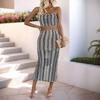 Damen Boho Rock-Sets Stickerei Bandeau Tube Top Bodycon Madi Rock Sommer Trendige Elegante Outfits