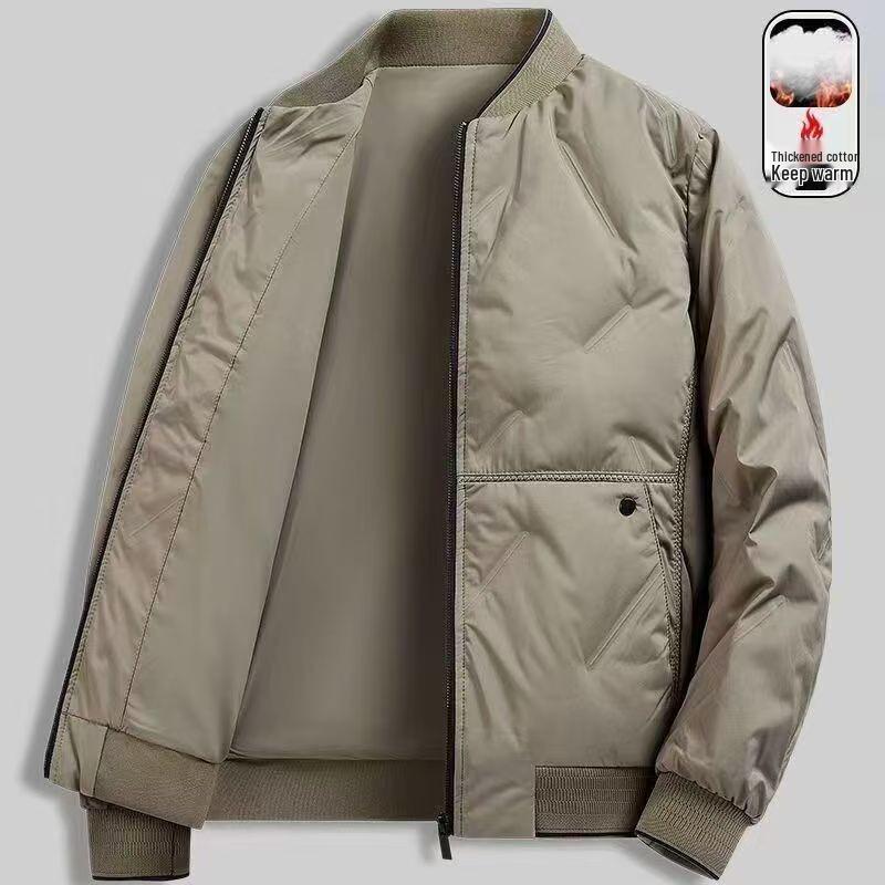 

Men s Trendy Winter Cotton Padded Jacket - Thick, Warm Casual Coat M хакі