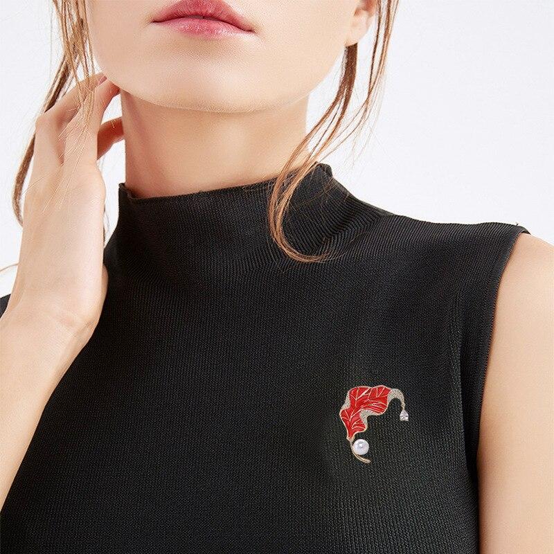 Blucome Neues Design Kreative personalisierte Blattbrosche Anti Streu Strass Pin Frauen Schmuck Zubehör