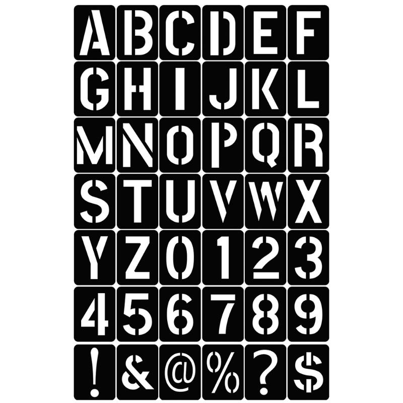 Set di 42 Pezzi/Set di Stencil con Lettere e Numeri in Plastica, Modelli per Pittura Alfabeto, Kit Stampi per Pittura su Muro, Decorazione per la Casa