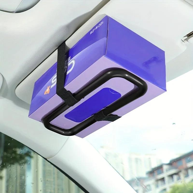 Auto Accessories Car Sun Visor Tissue Box Holder Paper Towel Napkin Box Cover Seat Back Bracket Portable Car Mount Organizer