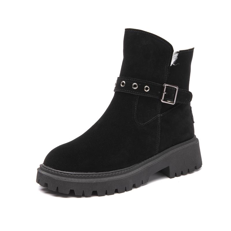 Fashion AIYUQI Women's Snow Boots Suede Genuinen Leather New Large Size Thick Warm Women Winter Boots Casual Women's Ankle Boots