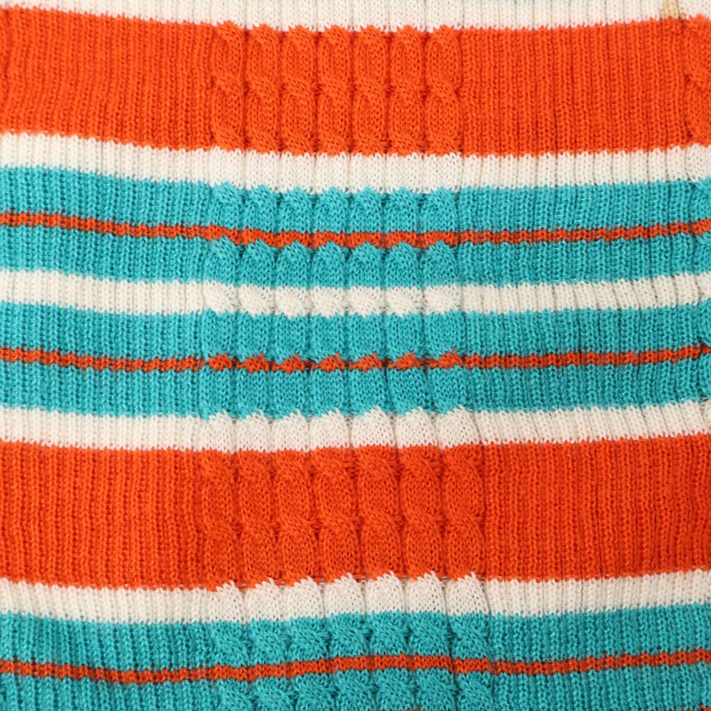 FENDI Border Pattern FZY754 A60P 2018 Made Bottleneck Knit tops 38 Blue/OrangeUsed