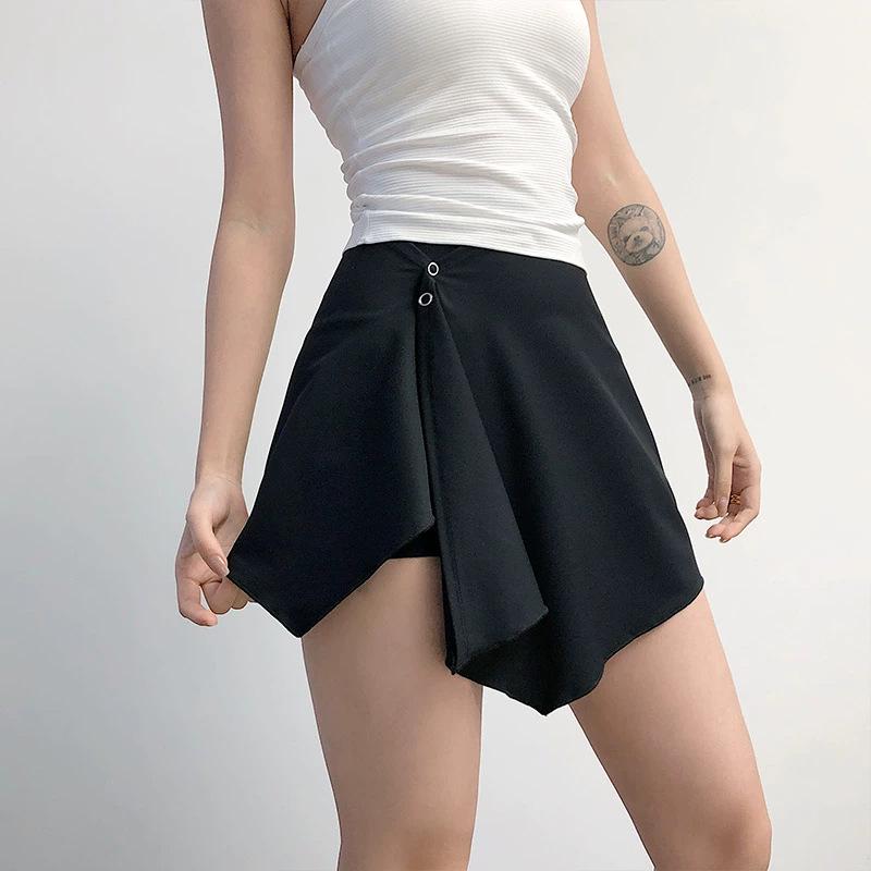 

Женские раздельные съемные брюки для йоги с юбкой-накладкой, с высокой посадкой, с эффектом подтяжки бедер, дышащие спортивные шорты с ощущением обнаженности. Small