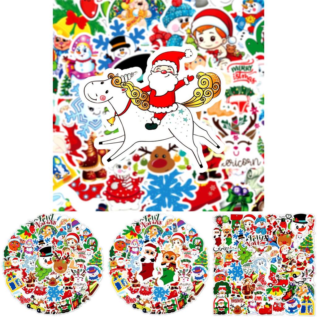 50 Christmas Themed Cartoon Stickers For Scrapbooking And Decorations
