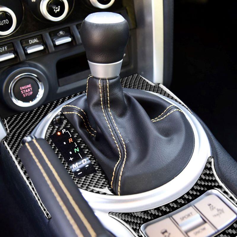 Real Carbon Fiber Car Accessories Gear Shift Set Decorative Cover Soft Sticker For Subaru BRZ Toyota 86 GT86 2017 2018