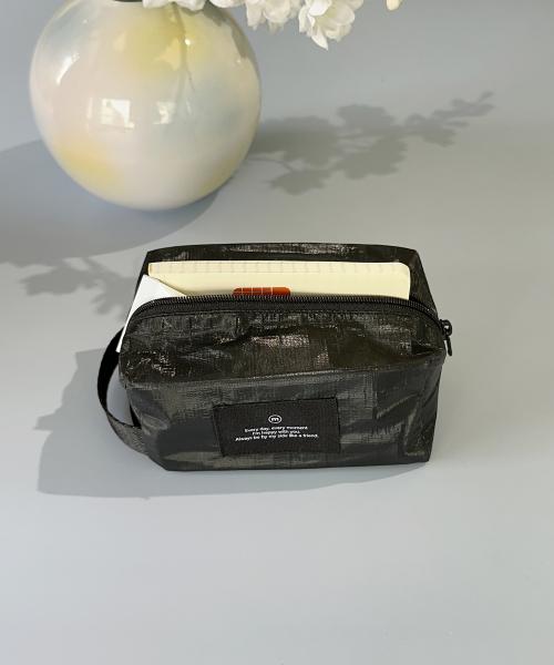 [OUA] Black Square Tyvek Water-Resistant Cosmetic Pouch (OUA240322F)