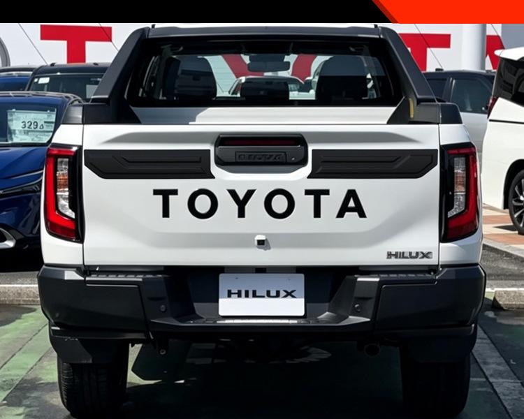 Fits 26 Toyota Hilux models: Modified Rear Tailgate Bowl Handle Trim Strips.