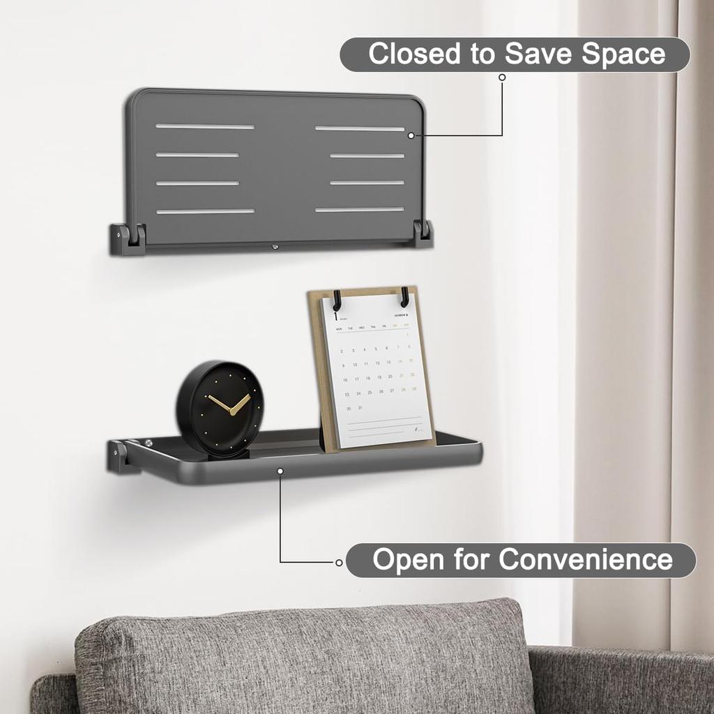 RV Aluminum Foldable Shelf - Wall-Mounted Folding RV Shelves - Compact Camper Trailer Accessories & Space-Saver 12.2X5.5 Inch