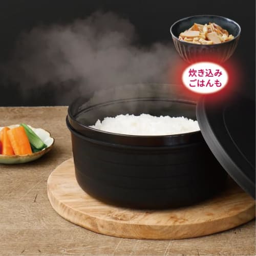 Ihara Kihan SUMINO Rice Cooker, Black, Approx. W18 D18 H9 BN-01T