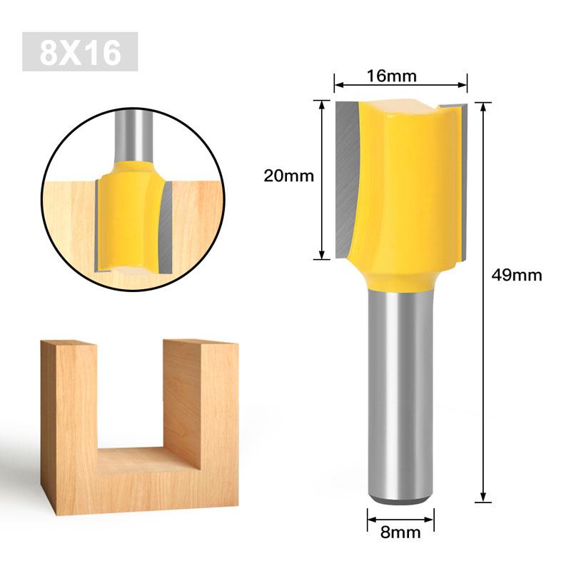 

1/5 шт. 8 мм хвостовик прямой деревообрабатывающий фрезерный станок набор плотниковых фрез 3/6/10/12/16 мм диаметр резки 8*16 жёлтый