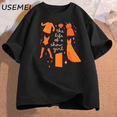 Das Leben Einer Showgirl T-Shirt TS12 Bedrucktes T-Shirt Damen Ladies Baumwoll-T-Shirt Lässig Rundhalsausschnitt Lustige T-Shirts Übergroß Locker Oberteile