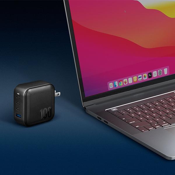 Energea Ład. Siec. 1Xusb+3Xusb-Cpd-Pps-Qc 3.0 100W 3C1A Czarny/Black Us+Eu Travelite Gan100