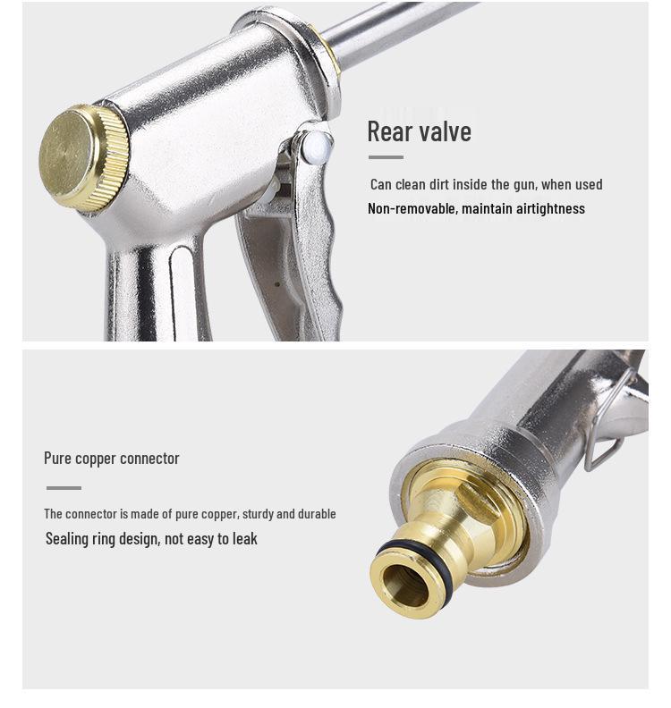 All-Metal Pure Copper High-Pressure Garden Hose with Front Grip and Baked Paint Finish