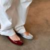 Lammfellversion~ Französisch rote Leder Zehenschuhe Damen Frühling neu weichsohlige Mary Jane Einzelschuhe Ballerinas