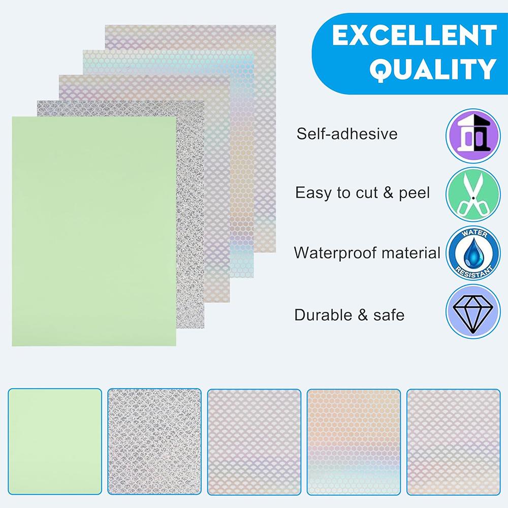 5Pcs Fishing Lures Tape Reflective Fish Scales Sticker Holographic Adhesive Film Flash Lure Tape for Fishing Lure Making