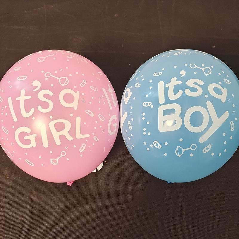 Boy Girl Balloon Girl Boy Gender Reveal Transparent Full Flower Balloon Birthday Supplies 100pcs 