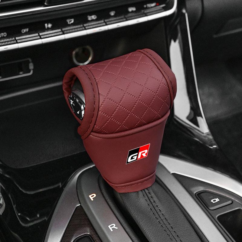 Car Gear Shift Protector Cover Leather Shift Knob Cover For Toyota GR Camry Chr Corolla Rav4 Highlander Yaris Prado Prius