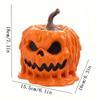 1Pc Resin Pumpkin Statue Ornaments, Horror Melting Skull Pumpkin Statue, Candy Stand with Lid, for Halloween Party Decoration