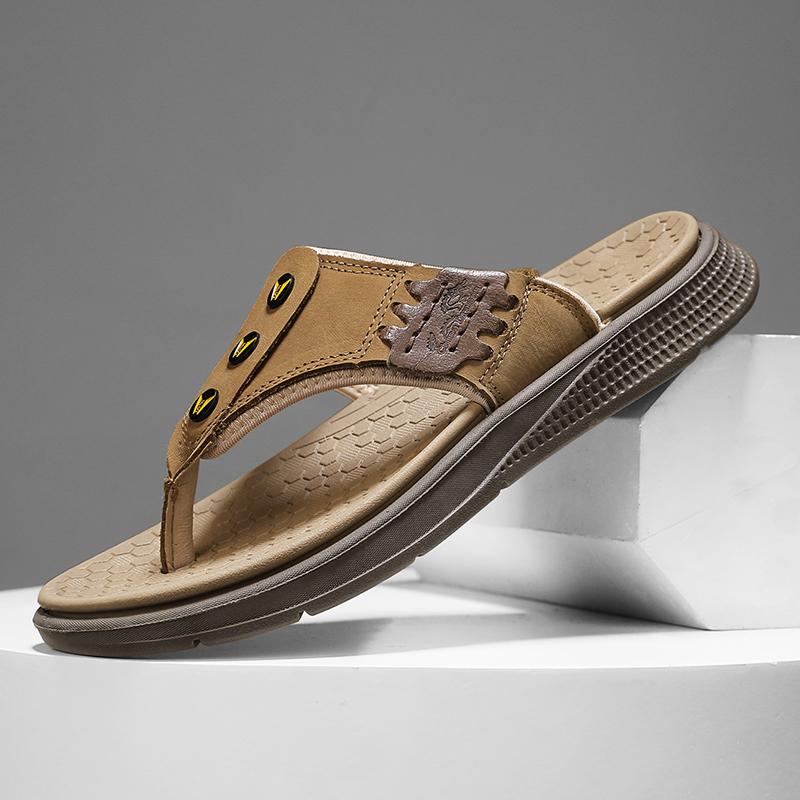 Мода 2024 Лето Мужские шлепанцы Массажные тапочки с гранулами Удобные пляжные сандалии — фото 4