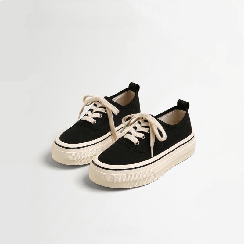 

Retro low-top canvas board shoes women s spring 2025 new niche non-collision versatile shoes platform women s shoes 40 чорний