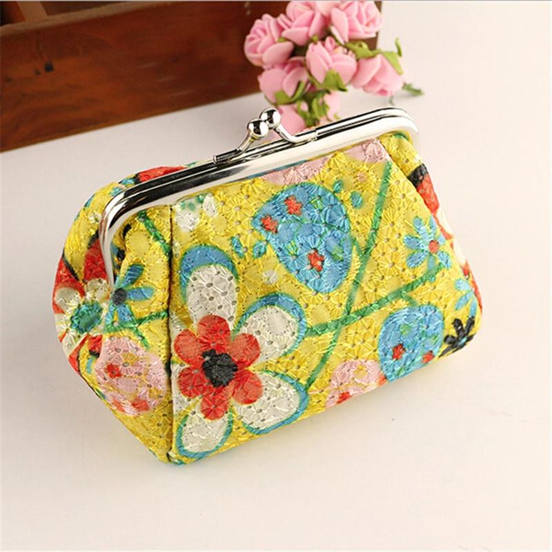 Bags for Women Embroidered Cloth Floral Printed Wallet Lady Vintage Wallet Card Holder Coin Purse Girls Clutch Bag