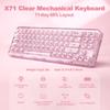 YUNZII X71 Mechanical Keyboard, Crystal Ice, Pink