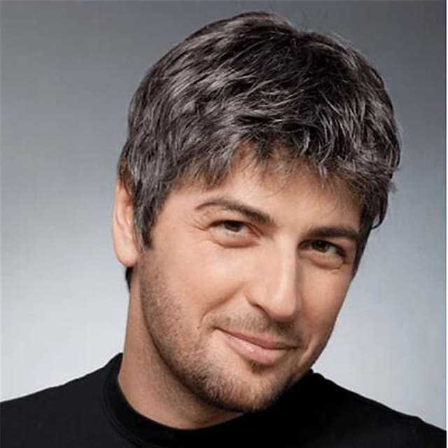 European American Wig Hair Fashionable Men's Fluffy Short Mechanism Synthetic Headband Men'swig