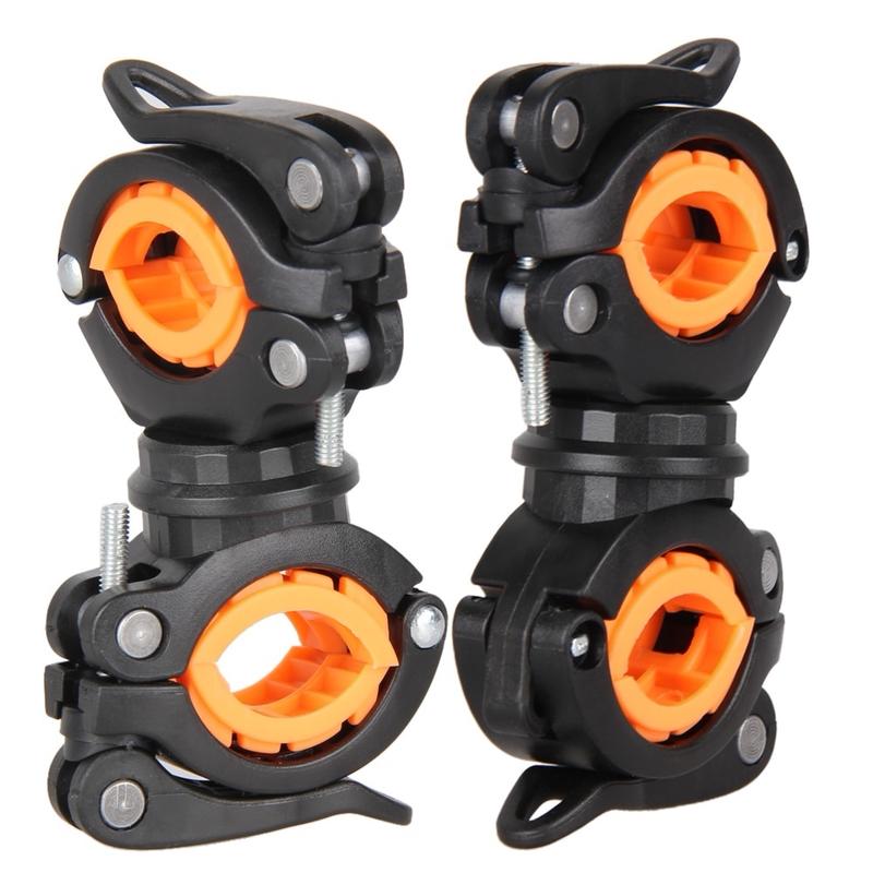 

360 Degree Rotating Bicycle Flashlight LED Headlamp Clip Bicycle Accessories помаранчевий
