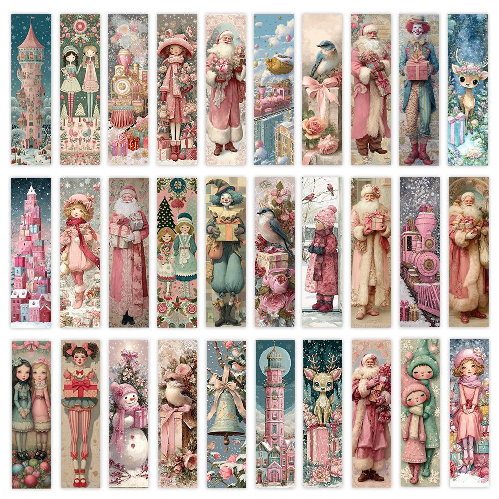 

32 шт., Розовая рождественская закладка, Сезон «Снова в школу», Рождество, Хэллоуин, Подходит для учителей, читателей и в качестве подарков на день рождения.