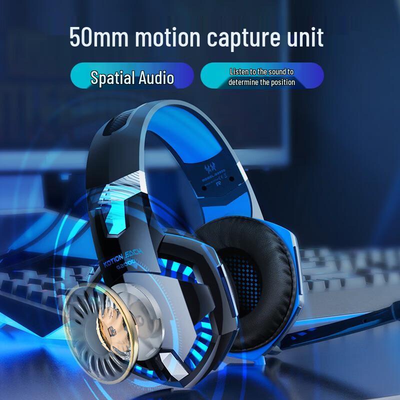 Casque Gaming Circum-Aural Inzhuo G2000 avec Microphone, Basses Profondes pour Musique sur Ordinateur Portable/de Bureau