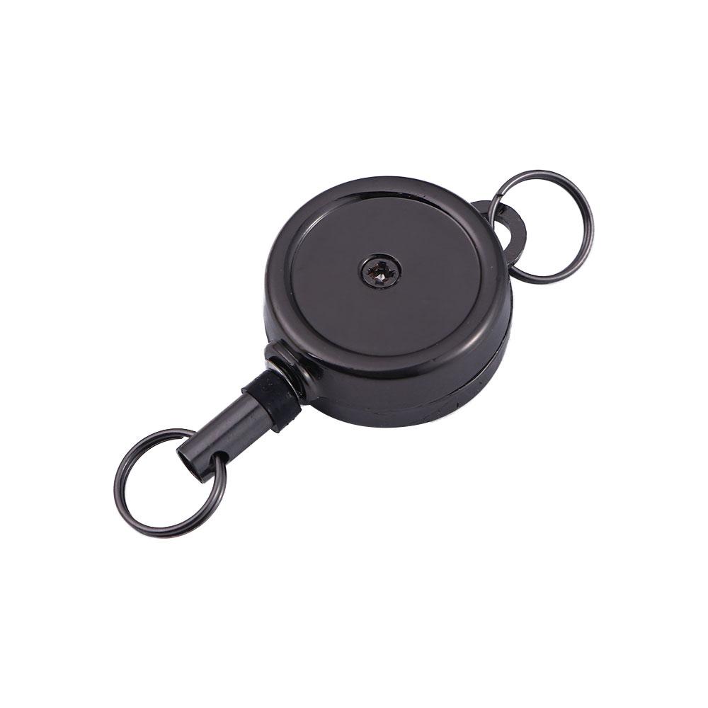 Portable Creative Nylon Wire Rope Anti-Lost Easy Buckle Outdoor Sports Key Ring Badge Reel ID Card Holder