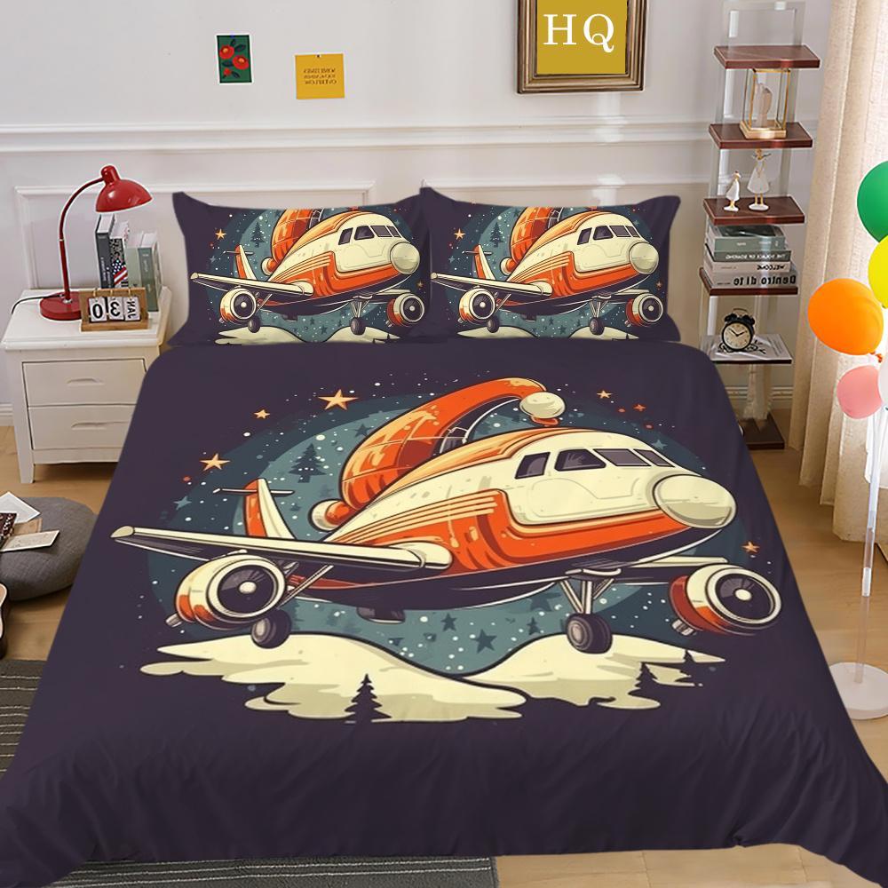 Christmas Printed Bed Cover King Size Polyester Home Textiles Teens Girl Cartoon Superior Bedroom Decor