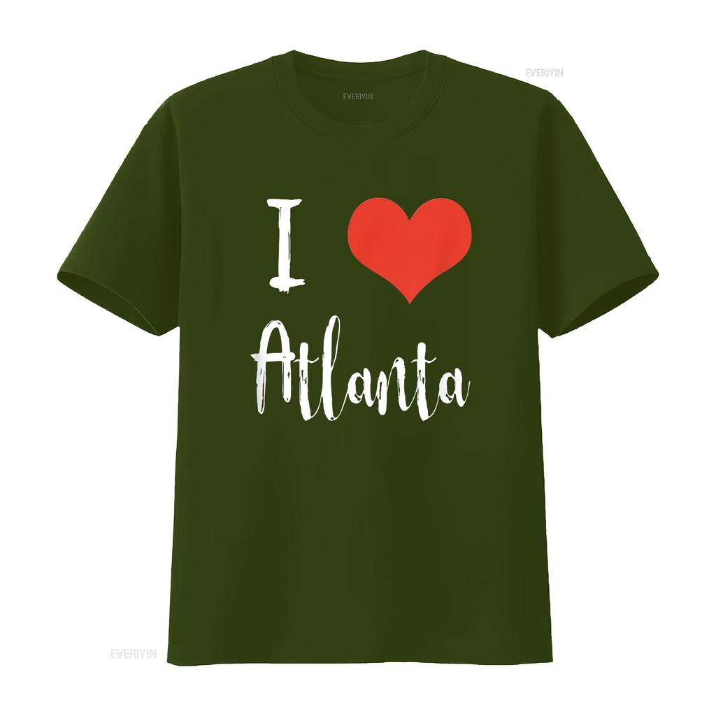 I Love Atlanta T Shirt vintage Washed Top For Everyday Wear Slightly Soft Stylish Versatile fashion homme designer clothes