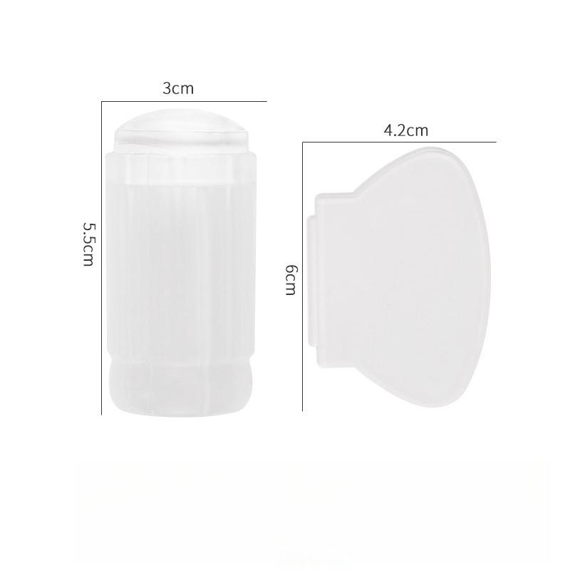 2-Piece Nail Art Stamp Kit - Clear Silicone Stamp and Squeegee Set for DIY Manicure, Available In Multiple Colors