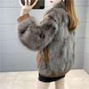 Winter Faux Fur Coat Women Korean Style Short Warm Fashionable Jacket