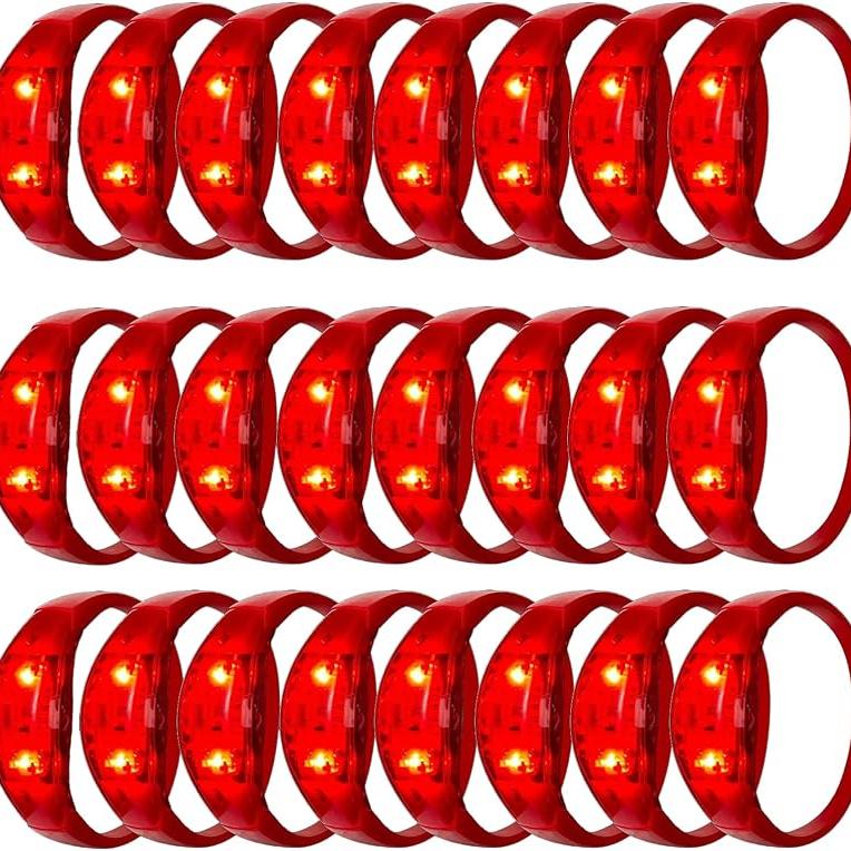 10 Pulseiras LED Ativadas por Som com LED Estroboscópico Piscante Controle de Música Acende para Rave, Prêmios de Jogos Lembrancinha de Festa de Aniversário Presente de Dia dos Namorados