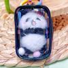 Ink Blue Jinnew Mini Panda Set Pendant Cute Plush Keychain And Transparent Bag